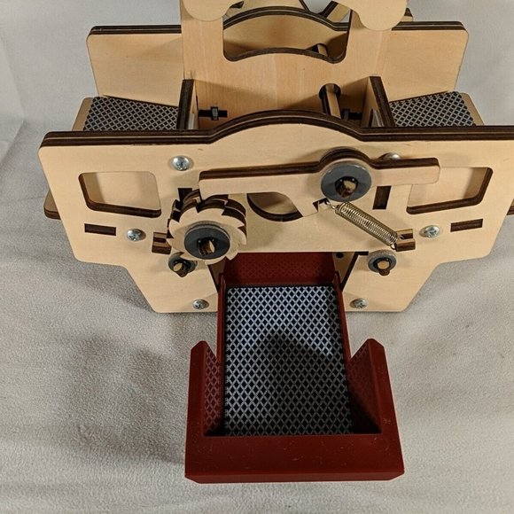 KiwiCo Card Shuffling Machine Shuffler Wood Kiwi Co Build your own RETIRED BUILT - Picture 8 of 9